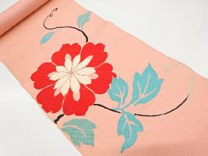 アンティーク　花模様織り出し　八寸帯地反物